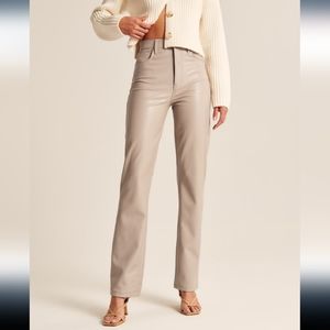 A&F Vegan Leather 90s Straight Leg Pants